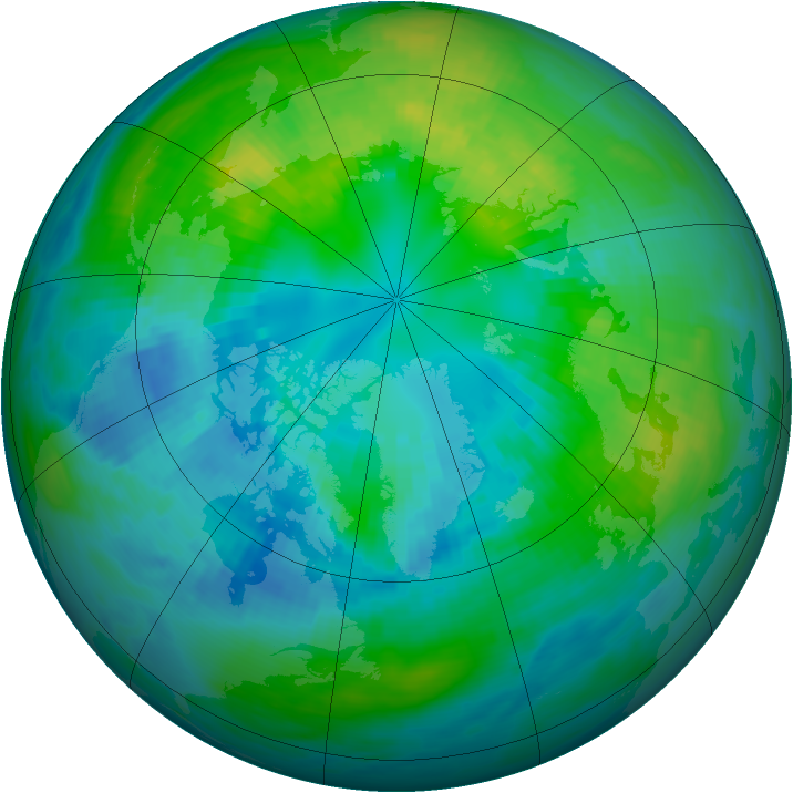 Arctic ozone map for 13 October 1981